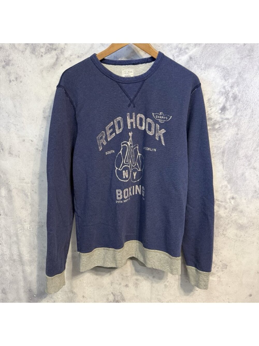Vintage Lucky Brand Sweatshirt Red Hook Boxing Crew Neck Single V Medium